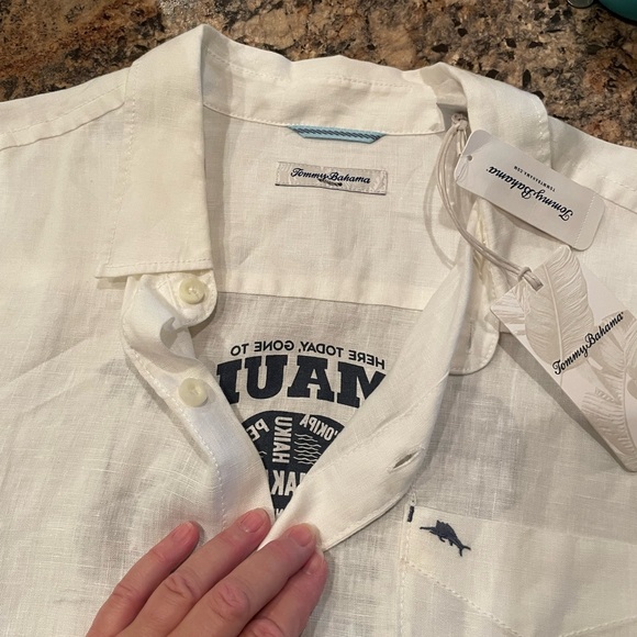 Tommy Bahama Camp Shirt. Linen. XL with Tags - Picture 10 of 12